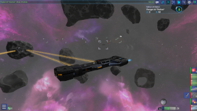 Hauler mines an asteroid